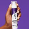 CeraVe Skin Renewing Nightly Exfoliating Treatment bottle with purple background