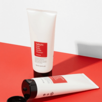 Cosrx Salicylic Acid Daily Gentle Cleanser on red and white background