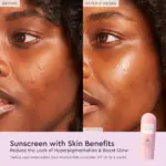 Before after use of benefits of Glow Recipe Watermelon Glow Niacinamide Sunscreen SPF 50