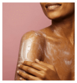 dark woman using Soap & Glory Clean On Me Body Wash