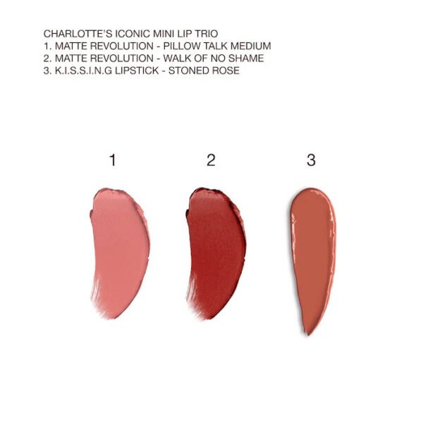 whats inside Charlotte Tilbury Iconic Mini Lipsticks Trio Kit