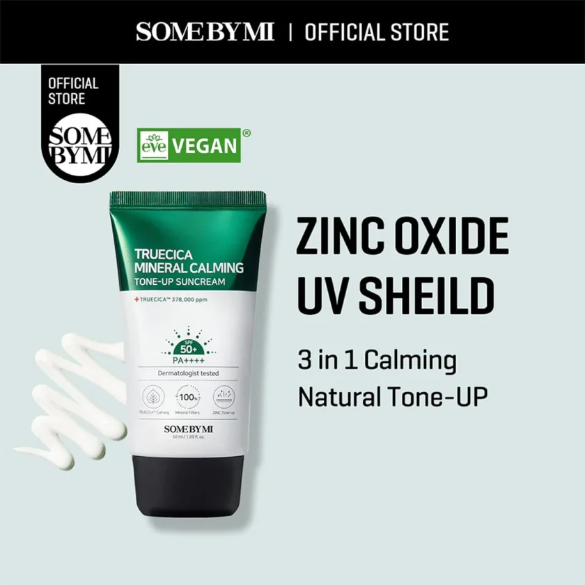 SOME BY MI Truecica Mineral 100 Calming Suncream SPF50+ zinc oxide ingredient