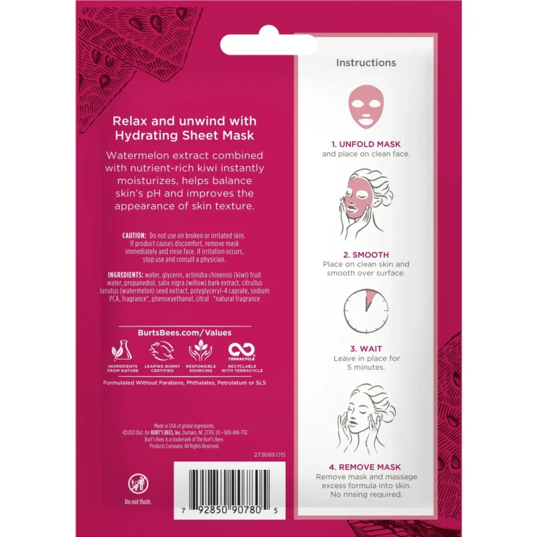 Burt's Bees Hydrating Sheet Mask, Watermelon back