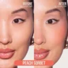 Huda Beauty - Blush Filter Liquid Blush peach sorbet before after