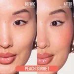 Huda Beauty - Blush Filter Liquid Blush peach sorbet before after