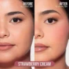 Huda Beauty - Blush Filter Liquid Blush strawberry cream before after