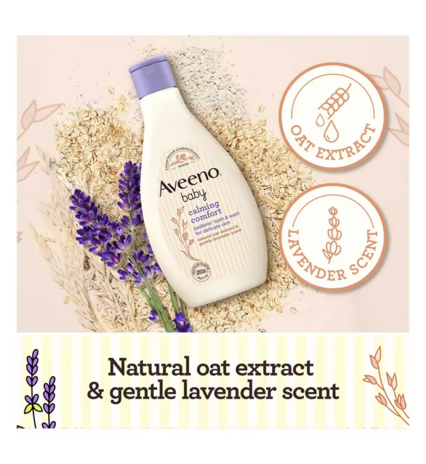 Aveeno Baby Calming Comfort Bedtime Bath and Wash scent