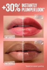 Maybelline Lifter Plump Lip Plumping Gloss before and after results