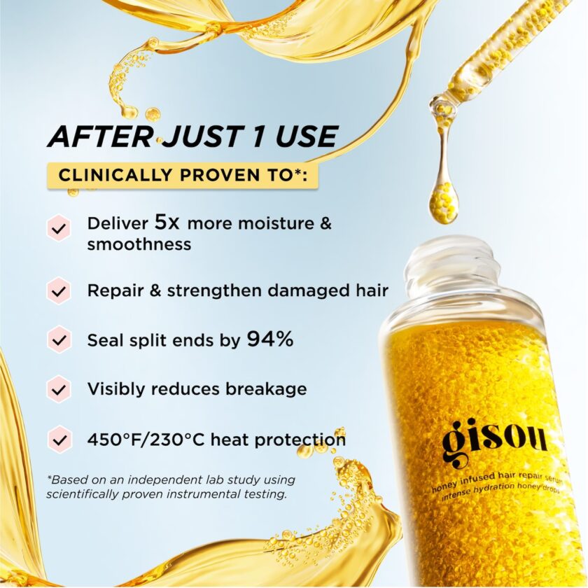 Gisou Honey Infused Hair Repair Serum benefits