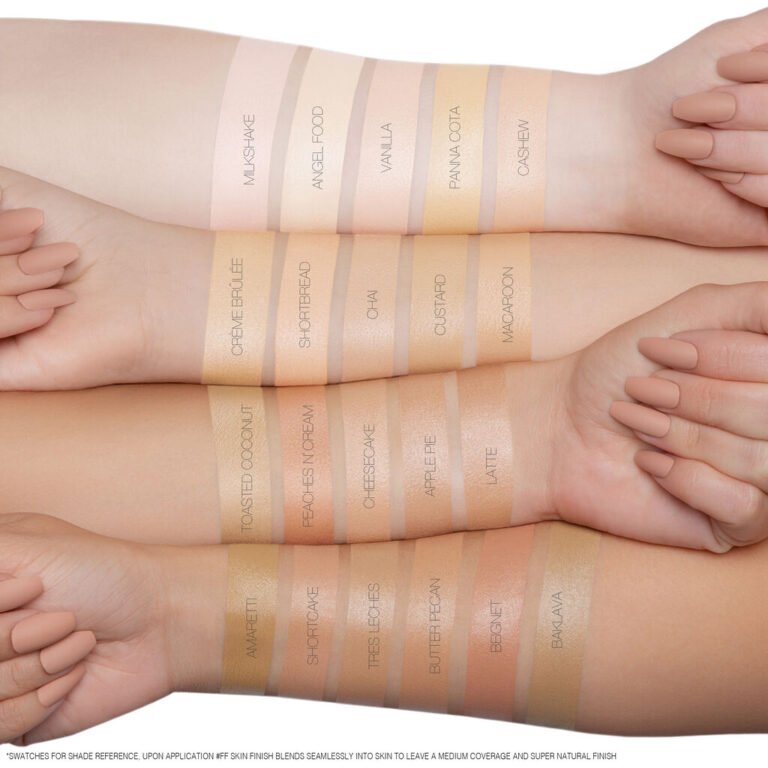 Huda Beauty #FauxFilter Skin Finish Buildable Coverage Foundation Stick swatches