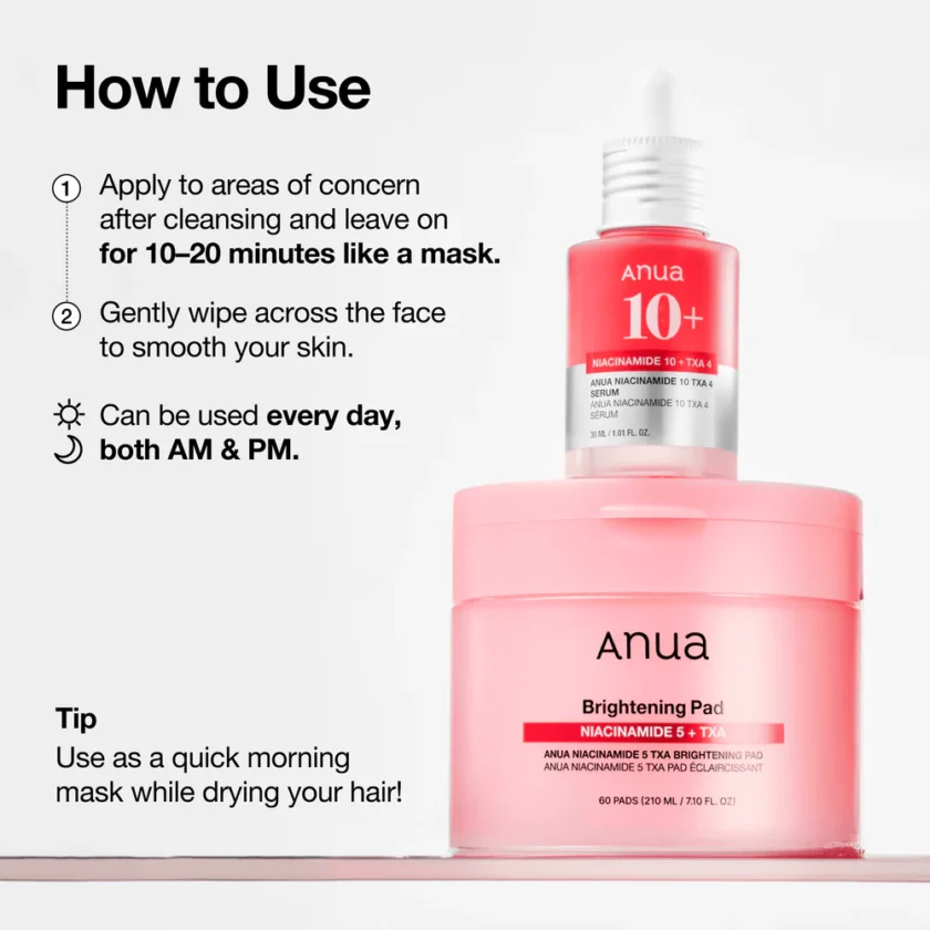 Anua Niacinamide 5 TXA Brightening Pad how to use