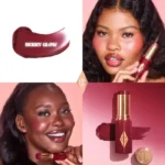 Charlotte Tilbury Unreal Lip + Cheek Glow Blush Stick with Hyaluronic Acid berry glow swatch