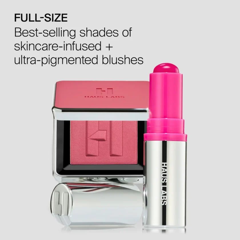 HAUS LABS BY LADY GAGA Color Fuse Glassy Blush Balm Stick + Powder Blush Set