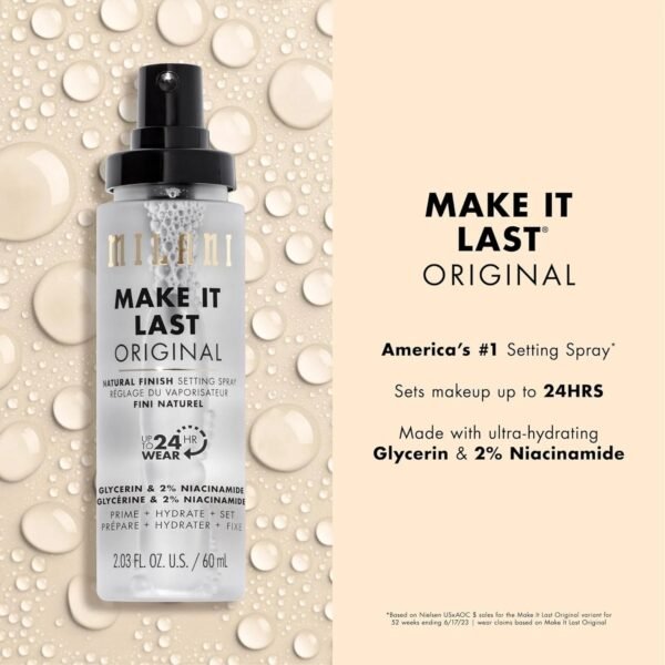 Milani Make It Last Original Setting Spray 60ml Bottle and Mist Spray - Glamit.pk