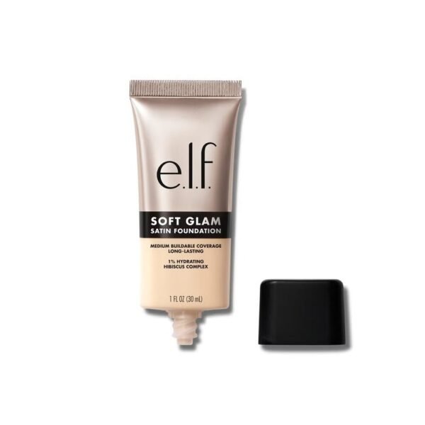 e.l.f. Cosmetics Soft Glam Satin Foundation 12 Fair Warm Packaging and Product Swatch - Glamit.pk
