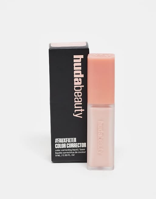 Huda Beauty Faux Filter Color Corrector Cherry Blossom Swatch and Packaging.
