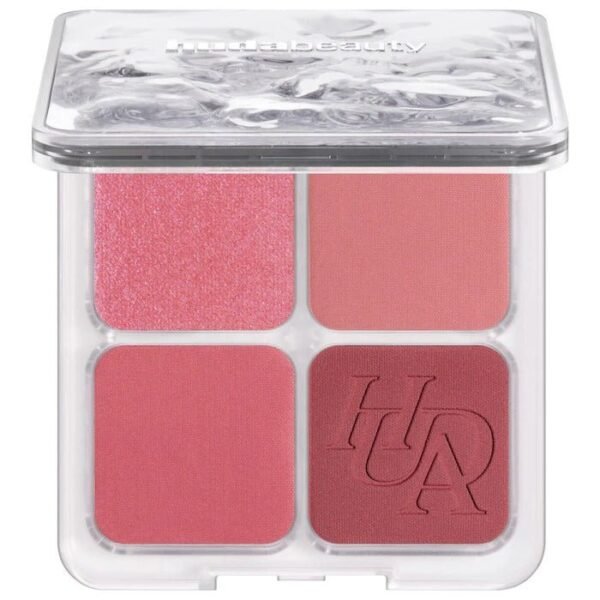 Huda Beauty Blush Filter Blurring Blushlighters Palette Rose Berry showing three shimmering blush shades - Glamit.pk