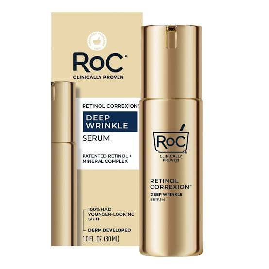 RoC Retinol Correxion Deep Wrinkle Serum 30ml gold tube for anti-aging and wrinkle reduction - Glamit.pk