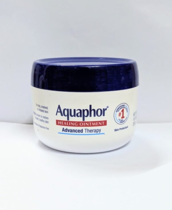 Aquaphor Advanced Therapy Healing Ointment 297g large squeeze tube with its iconic white container, blue cap, and classic medical-grade branding displayed on Glamit Pakistan.