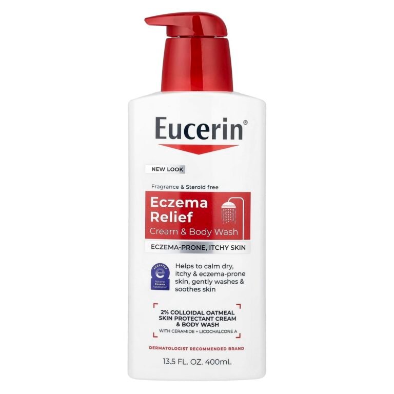 Eucerin Eczema Relief Cream & Body Wash 13.5 fl oz bottle - Gentle cleanser for itchy, sensitive skin.