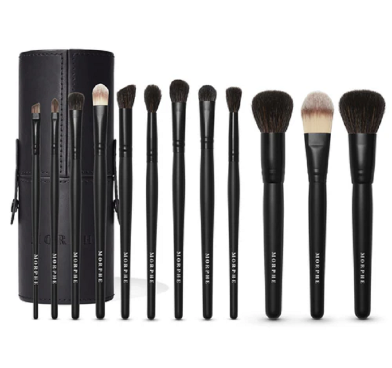 Morphe Vacay Mode 12-Piece makeup brush set with travel tubby case for face and eye makeup available at GlamItPK.