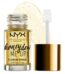 NYX Honey Dew Me Up Primer bottle with gold flakes and spatula applicator.