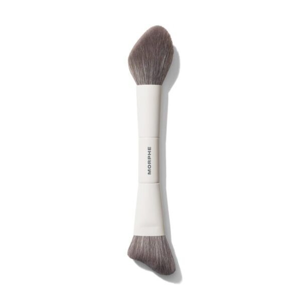 Morphe M240 Dual-Ended Cream and Powder Sculpt Brush with black bristles and a sleek black handle displayed on Glamit Pakistan.