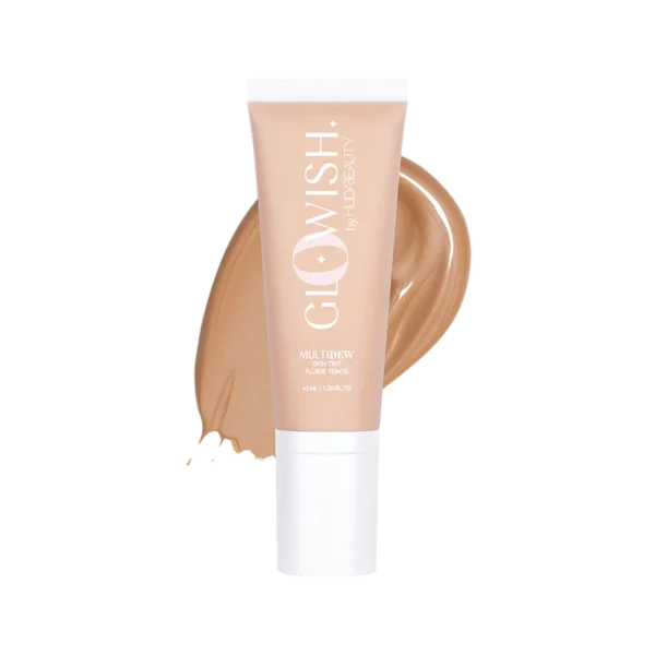 Huda Beauty GloWish MultiDew Skin Tint Foundation tubes available on GLAMIT PK