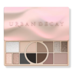 Urban Decay Naked Shaped Multi-Tasking Palette in Cool showing its wavy pink-gold metallic case and open 14-shade layout - Glamit.pk