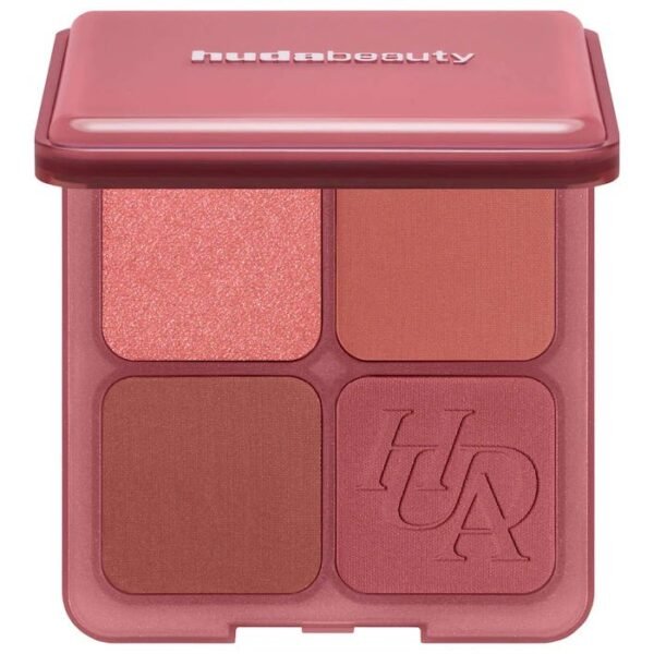 Original HUDA BEAUTY Blush Filter Blurring Blushlighters Palette shade Strawberry Latte displaying matte and shimmer pans on GLAMIT PK