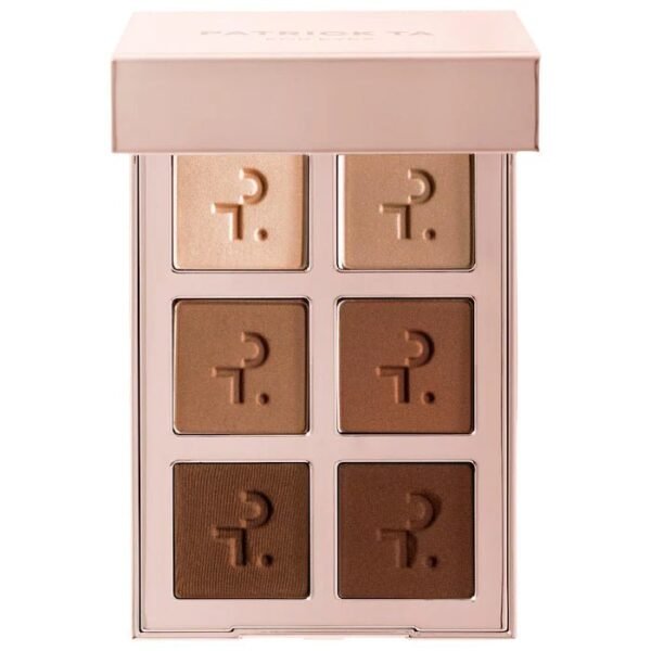 Original PATRICK TA Major Dimension Essential Artistry Edit Eyeshadow Palette displaying open shades available on GLAMIT PK