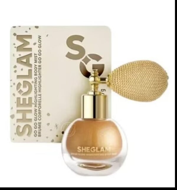 Original SHEGLAM Go Go Glow Highlighting Body Glitter Mist in shade Gilded Gold vintage spray bottle on GLAMIT PK