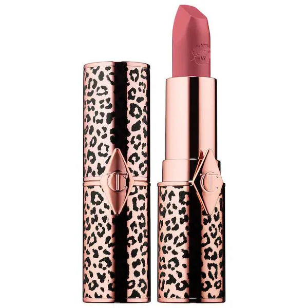 Charlotte Tilbury Hot Lips 2 Lipstick tube showing the collectible gold patterned case on Galmit.pk
