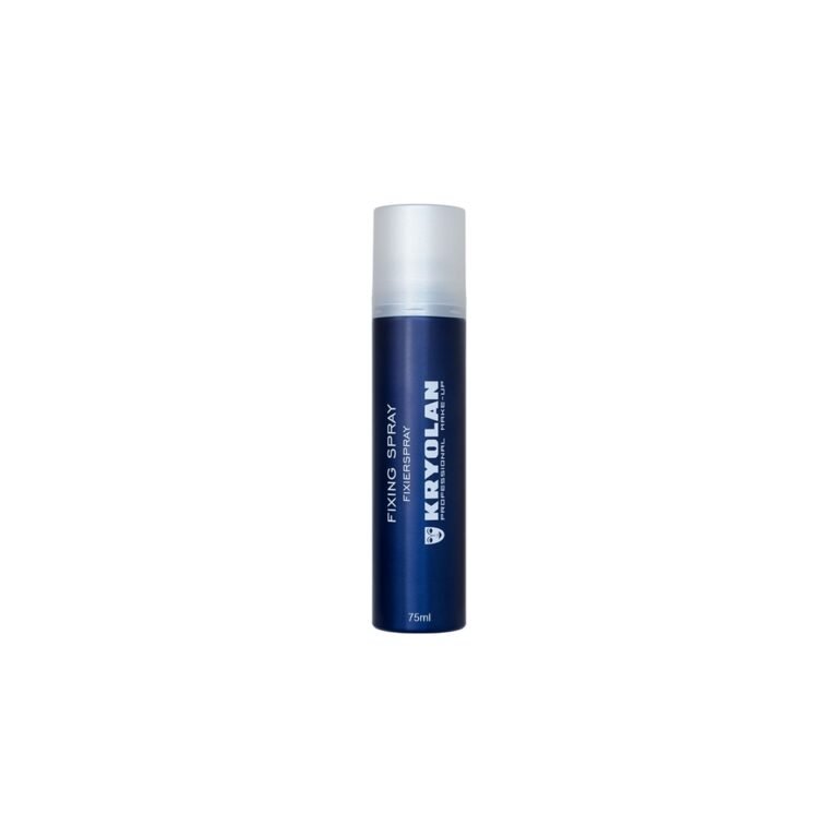 Kryolan Fixing Spray 75ml blue aerosol bottle with white branding on a solid background - Glamit.pk