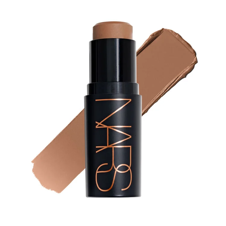 NARS The Multiple Sculpting Stick in shade Laguna open with a smooth brown cream bronze swatch behind it