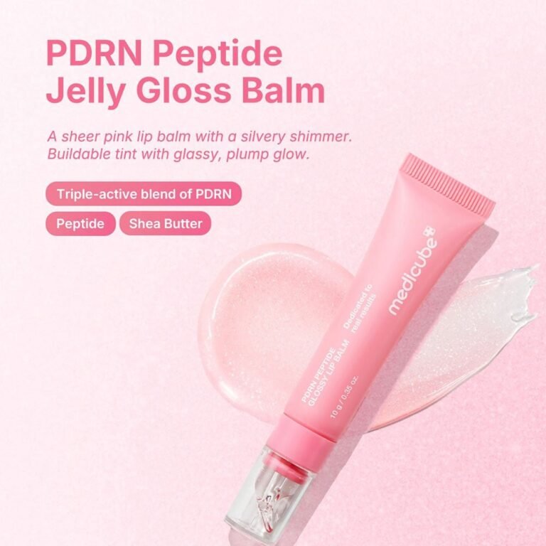 Text: Medicube PDRN Peptide Glossy Lip Balm 10g tube against a clean background available at GlamItPK