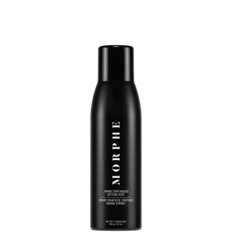 Morphe Continuous Setting Mist 79ml black aerosol bottle against a clean background available at GlamItPK