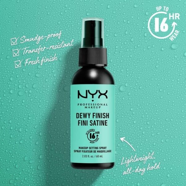 NYX Professional Makeup Dewy Finish Setting Spray 60ml available on GLAMIT PK