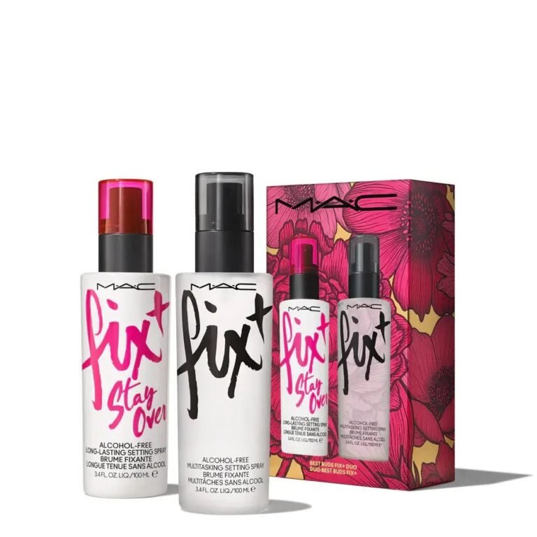MAC Best Buds Fix+ Duo Set featuring two 100ml setting spray bottles against a clean background available at GlamItPK