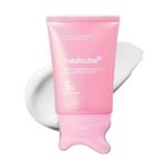 Medicube PDRN Collagen Gua Sha Neck Wrinkle Cream tube with built-in massage head available at Glamit.pk
