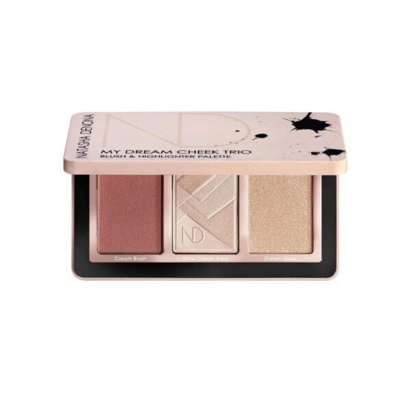 Open view of the Natasha Denona My Dream Cheek Trio luxury blush and highlighter palette displayed on Glamit.pk