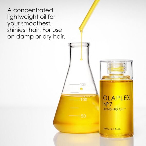60 ml bottle of Olaplex No. 7 Bonding Oil hair treatment displayed on Glamitpk
