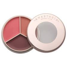 Open view of the Anastasia Beverly Hills Magic Touch Cream Blush Lip Trio in Peach displayed on Glamitpk