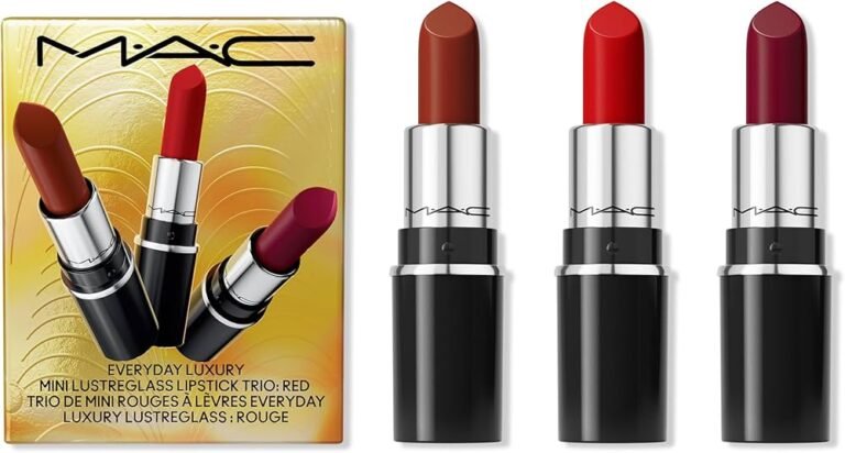 MAC Everyday Luxury Mini Lustreglass Lipstick Trio Red available on GLAMIT PK