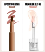 Huda Beauty Makeout Sesh Lip Duo Peachy Nudes - Image 3