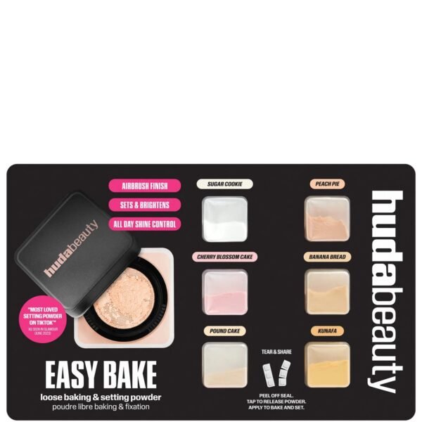 Huda Beauty Easy Bake Loose Baking Setting Powder 6-Shade Sample Card available on GLAMIT PK